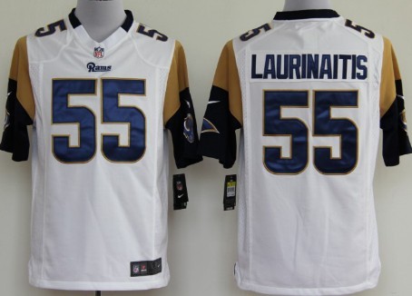 Nike St. Louis Rams #55 James Laurinaitis White Game Jersey
