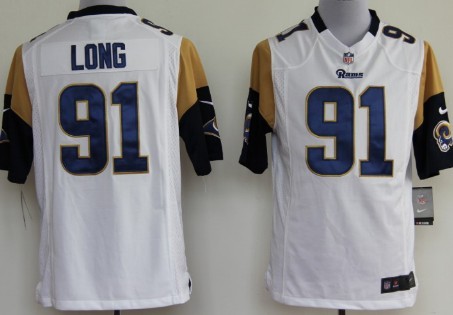 Nike St. Louis Rams #91 Chris Long White Game Jersey