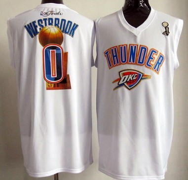 Oklahoma City Thunder #0 Russell Westbrook 2012 NBA Champions White Jersey 