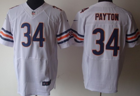 Nike Chicago Bears #34 Walter Payton White Elite Jersey 