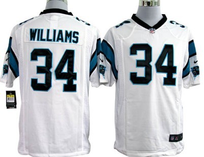Nike Carolina Panthers #34 DeAngelo Williams White Game Jersey 