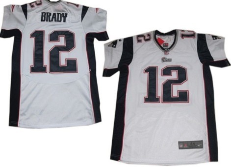 Nike New England Patriots #12 Tom Brady White Elite Jersey