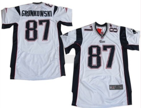 Nike New England Patriots #87 Rob Gronkowski White Elite Jersey