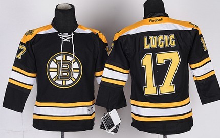 Boston Bruins #17 Milan Lucic Black Kids Jersey 