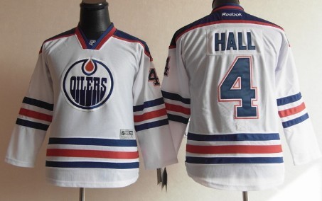 Edmonton Oilers #4 Taylor Hall White Kids Jersey