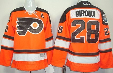 Philadelphia Flyers #28 Claude Giroux 2012 Winter Classic Orange Kids Jersey 