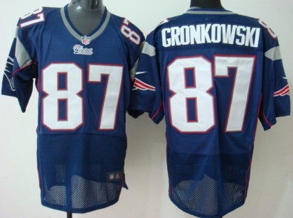 Nike New England Patriots #87 Rob Gronkowski Blue Elite Jersey