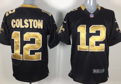Nike New Orleans Saints #12 Marques Colston Black Game Jersey 