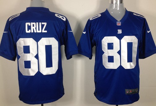 Nike New York Giants #80 Victor Cruz Blue Game Jersey 