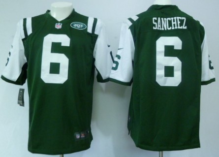 Nike New York Jets #6 Mark Sanchez Green Game Jersey