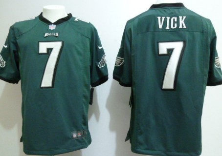 Nike Philadelphia Eagles #7 Michael Vick Dark Green Game Jersey 