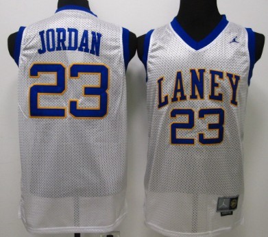 Emsley A. Laney High School #23 Michael Jordan White Jersey
