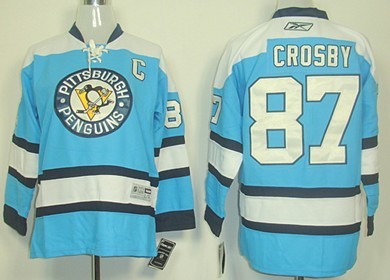 Pittsburgh Penguins #87 Sidney Crosby Light Blue Kids Jersey 