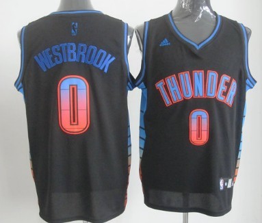 Oklahoma City Thunder #0 Russell Westbrook 2012 Vibe Black Fashion Jersey 