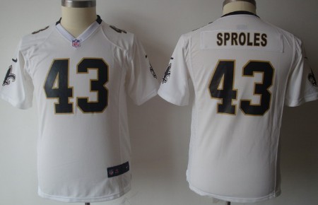 Nike New Orleans Saints #43 Darren Sproles Black White Kids Jersey