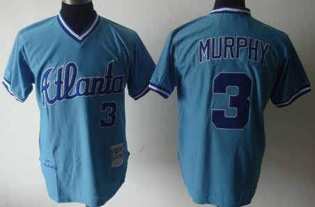 Atlanta Braves #3 Dale Murphy Light Blue Throwback Jersey