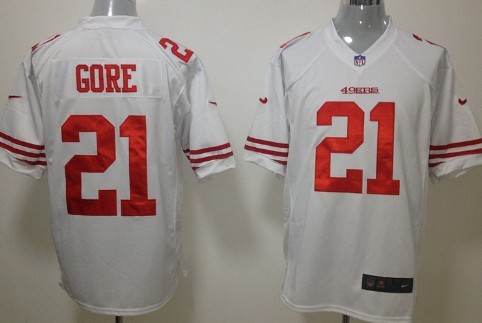 Nike San Francisco 49ers #21 Frank Gore White Game Jersey 