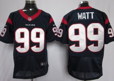 Nike Houston Texans #99 J.J. Watt Blue Elite Jersey 