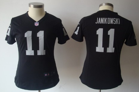Nike Oakland Raiders #11 Sebastian Janikowski Black Game Womens Jersey