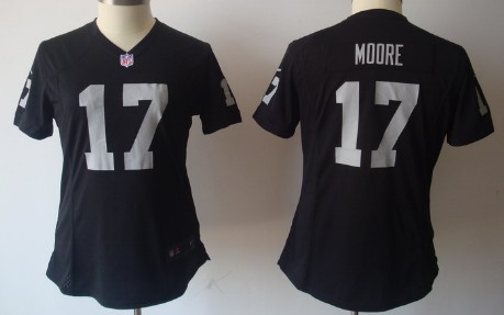 Nike Oakland Raiders #17 Denarius Moore Black Game Womens Jersey