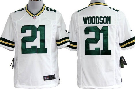 Nike Green Bay Packers #21 Charles Woodson White Game Jersey 