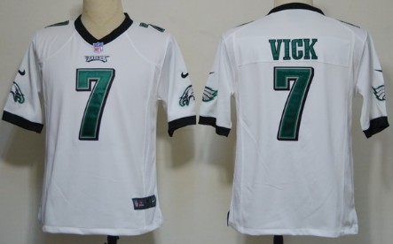 Nike Philadelphia Eagles #7 Michael Vick White Game Jersey 