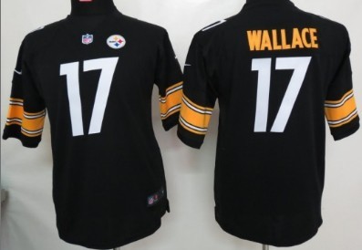 Nike Pittsburgh Steelers #17 Mike Wallace Black Game Kids Jersey