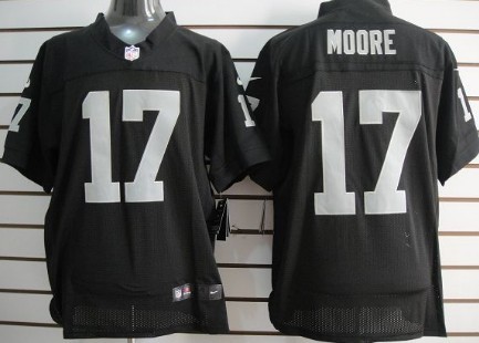 Nike Oakland Raiders #17 Denarius Moore Black Elite Jersey