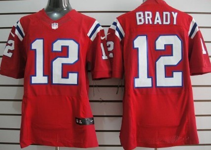 Nike New England Patriots #12 Tom Brady Red Elite Jersey 