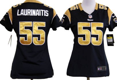 Nike St. Louis Rams #55 James Laurinaitis Navy Blue Game Womens Jersey