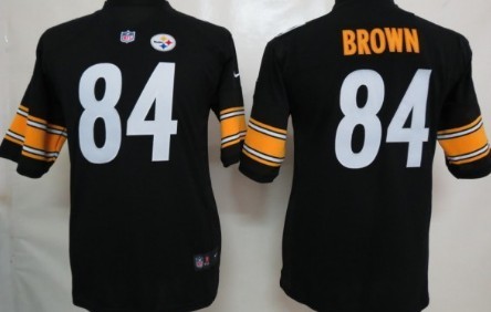 Nike Pittsburgh Steelers #84 Antonio Brown Black Game Kids Jersey