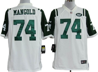 Nike New York Jets #74 Nick Mangold White Game Jersey 