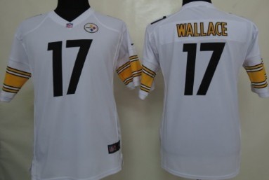 Nike Pittsburgh Steelers #17 Mike Wallace White Game Kids Jersey 
