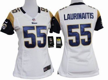 Nike St. Louis Rams #55 James Laurinaitis White Game Womens Jersey