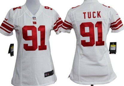 Nike New York Giants #91 Justin Tuck White Game Womens Jersey