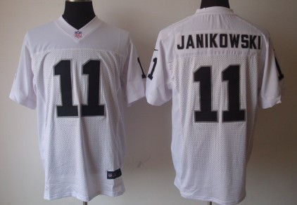 Nike Oakland Raiders #11 Sebastian Janikowski White Elite Jersey 