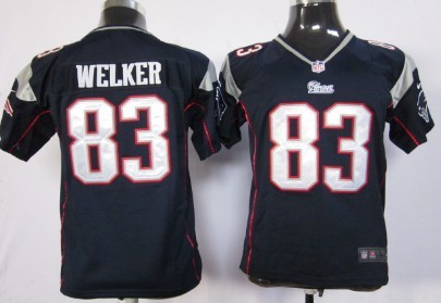 Nike New England Patriots #83 Wes Welker Blue Game Kids Jersey 