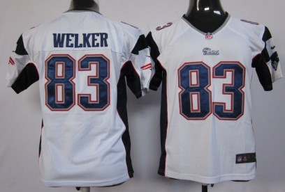 Nike New England Patriots #83 Wes Welker White Game Kids Jersey 