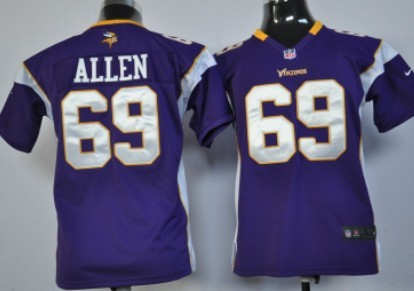 Nike Minnesota Vikings #69 Jared Allen Purple Game Kids Jersey 