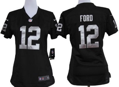 Nike Oakland Raiders #12 Jacoby Ford Black Game Womens Jersey
