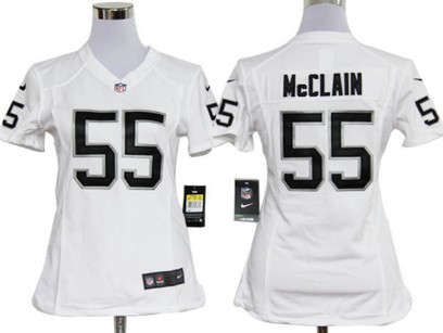 Nike Oakland Raiders #55 Rolando McClain White Game Womens Jersey