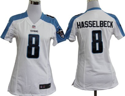 Nike Tennessee Titans #8 Matt Hasselbeck White Game Womens Jersey