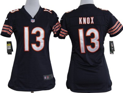 Nike Chicago Bears #13 Johnny Knox Blue Game Womens Jersey
