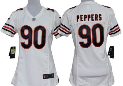 Nike Chicago Bears #90 Julius Peppers White Game Womens Jersey