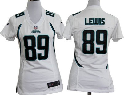 Nike Jacksonville Jaguars #89 Marcedes Lewis White Game Womens Jersey