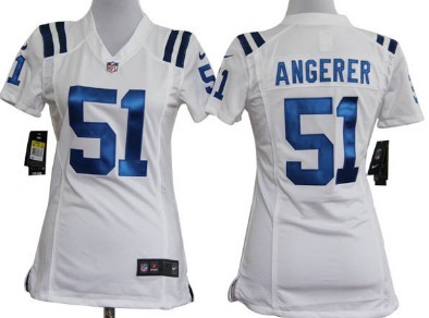 Nike Indianapolis Colts #51 Pat Angerer White Game Womens Jersey
