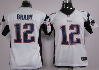 Nike New England Patriots #12 Tom Brady White Game Kids Jersey 