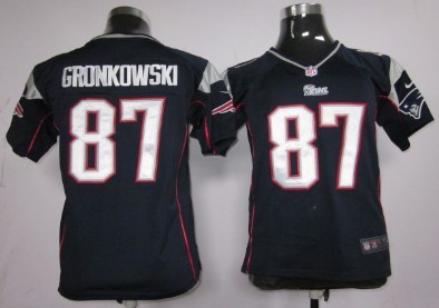 Nike New England Patriots #87 Rob Gronkowski Blue Game Kids Jersey 