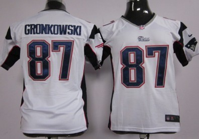 Nike New England Patriots #87 Rob Gronkowski White Game Kids Jersey 