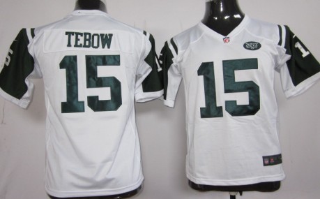 Nike New York Jets #15 Tim Tebow White Game Kids Jersey 
